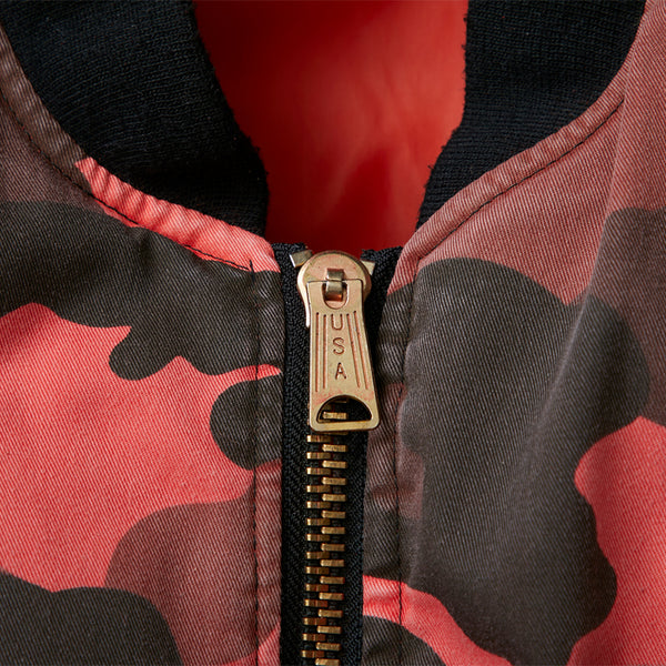 Damaged Bomber Jacket, Red Camo