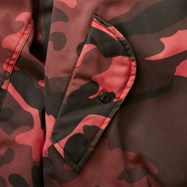 Damaged Bomber Jacket, Red Camo