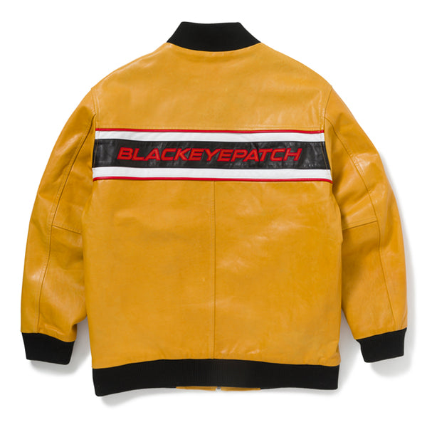 Racing Leather Jacket, Yellow