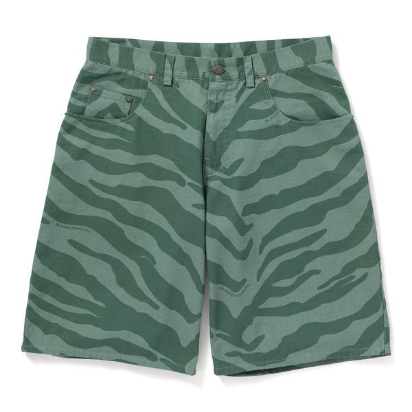 ZEBRA STRIPED SHORTS GREEN