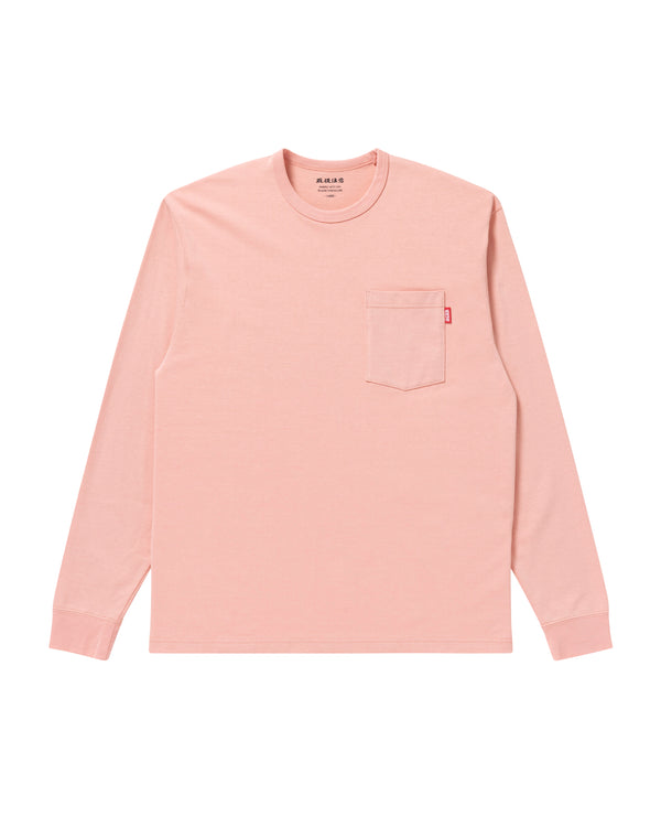 HANDLE WITH CARE POCKET L/S TEE LIGHT PINK