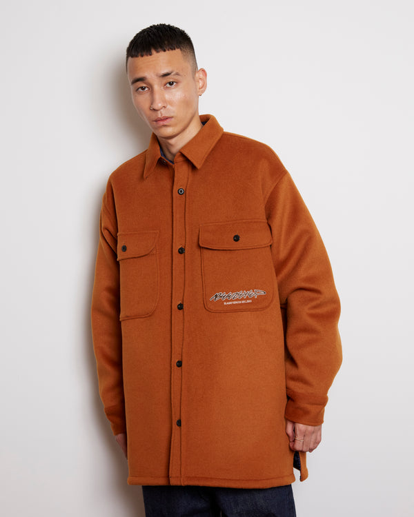 BEEZ-EYE-P Script Logo CPO Jacket, Brown